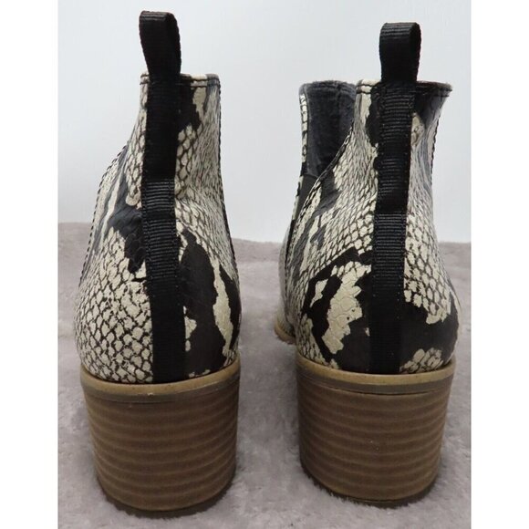 Dr. Scholl's Womens 8 Teammate Faux Leather Snakeskin Print Ankle Pull On Boots - Picture 4 of 11